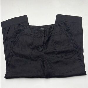 LOFT black Linen blend Trousers size‎ 8